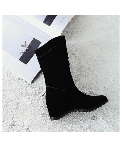 Women's Cheryl Fashion Boot Vintage Platform Levated Wedge Heels Mid-Calf Boots Country Dresses To Wear Snow Boots Black $27....