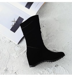 Women's Cheryl Fashion Boot Vintage Platform Levated Wedge Heels Mid-Calf Boots Country Dresses To Wear Snow Boots Black $27....