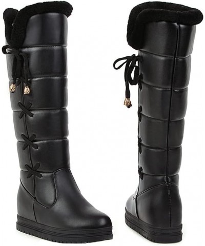 Women's Fashion Snow Boot Lace Up Mid-Calf Water-Resistant Anti-Slip Outdoor Winter Warm Plush Lined Snow Boots 43 Black $39....