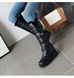 Women's Fashion Snow Boot Lace Up Mid-Calf Water-Resistant Anti-Slip Outdoor Winter Warm Plush Lined Snow Boots 43 Black $39....