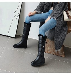 Women's Fashion Snow Boot Lace Up Mid-Calf Water-Resistant Anti-Slip Outdoor Winter Warm Plush Lined Snow Boots 43 Black $39....