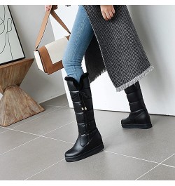 Women's Fashion Snow Boot Lace Up Mid-Calf Water-Resistant Anti-Slip Outdoor Winter Warm Plush Lined Snow Boots 43 Black $39....