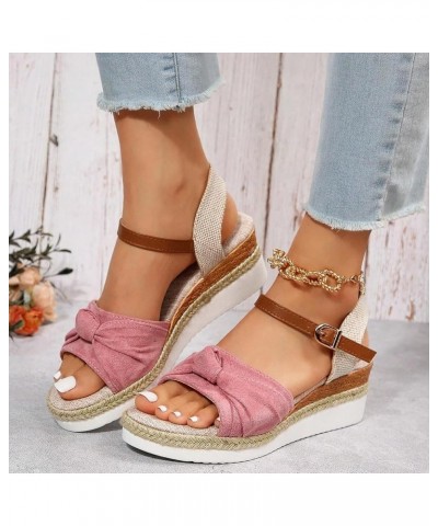 Sandals for Women Wedge Flatform Wedge Casual Sandal Comfortable Slides Sandals Lightweight Breathable Shoes 48-nrny-pink-c $...