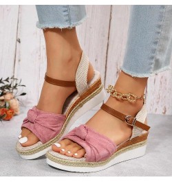 Sandals for Women Wedge Flatform Wedge Casual Sandal Comfortable Slides Sandals Lightweight Breathable Shoes 48-nrny-pink-c $...