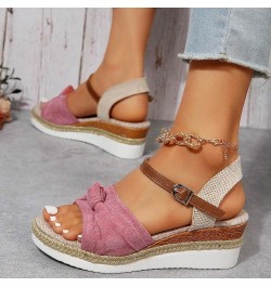 Sandals for Women Wedge Flatform Wedge Casual Sandal Comfortable Slides Sandals Lightweight Breathable Shoes 48-nrny-pink-c $...