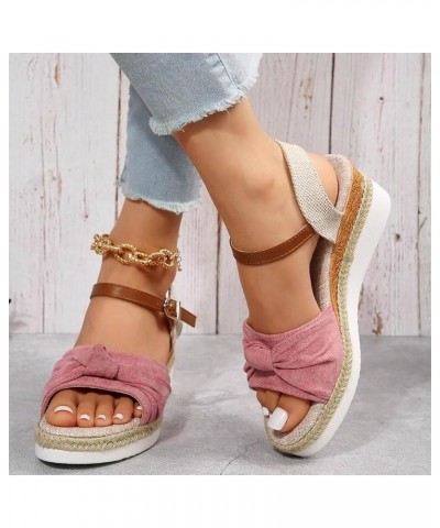 Sandals for Women Wedge Flatform Wedge Casual Sandal Comfortable Slides Sandals Lightweight Breathable Shoes 48-nrny-pink-c $...