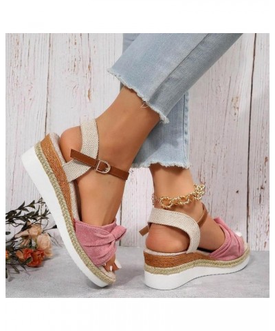 Sandals for Women Wedge Flatform Wedge Casual Sandal Comfortable Slides Sandals Lightweight Breathable Shoes 48-nrny-pink-c $...