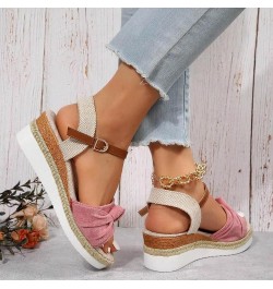 Sandals for Women Wedge Flatform Wedge Casual Sandal Comfortable Slides Sandals Lightweight Breathable Shoes 48-nrny-pink-c $...