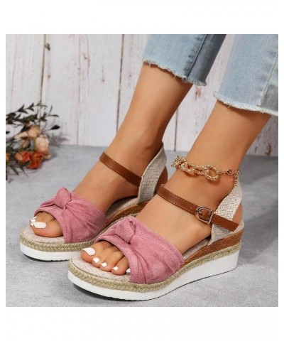 Sandals for Women Wedge Flatform Wedge Casual Sandal Comfortable Slides Sandals Lightweight Breathable Shoes 48-nrny-pink-c $...