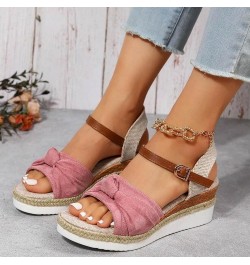 Sandals for Women Wedge Flatform Wedge Casual Sandal Comfortable Slides Sandals Lightweight Breathable Shoes 48-nrny-pink-c $...