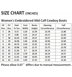 Women's Embroidered Western Silver Cowgirl Boots Cowboy Boots Mid Calf Boots Metal PU Medium Heel Fashion Retro Classic Middl...