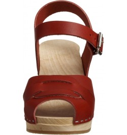 Women's Peep Toe High Sandal Red $40.95 Sandals