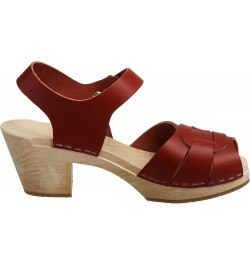 Women's Peep Toe High Sandal Red $40.95 Sandals