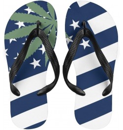 American Weed Flag Slim Flip Flops for Women Men Casual Non-Slip Sandals Beach Flip Flop Shower Slippers Style $15.75 Sandals