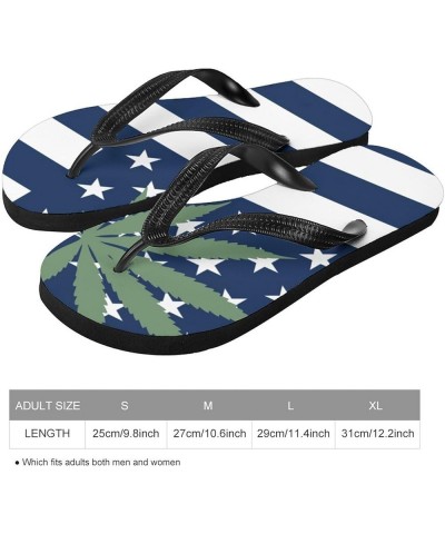 American Weed Flag Slim Flip Flops for Women Men Casual Non-Slip Sandals Beach Flip Flop Shower Slippers Style $15.75 Sandals