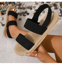 Toddler Sandals Comfy Sandals For Women Sandals Women Dressy Summer Flat Comfortable Flats For Girls Woman Sandals Bea 6-blac...