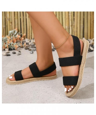 Toddler Sandals Comfy Sandals For Women Sandals Women Dressy Summer Flat Comfortable Flats For Girls Woman Sandals Bea 6-blac...