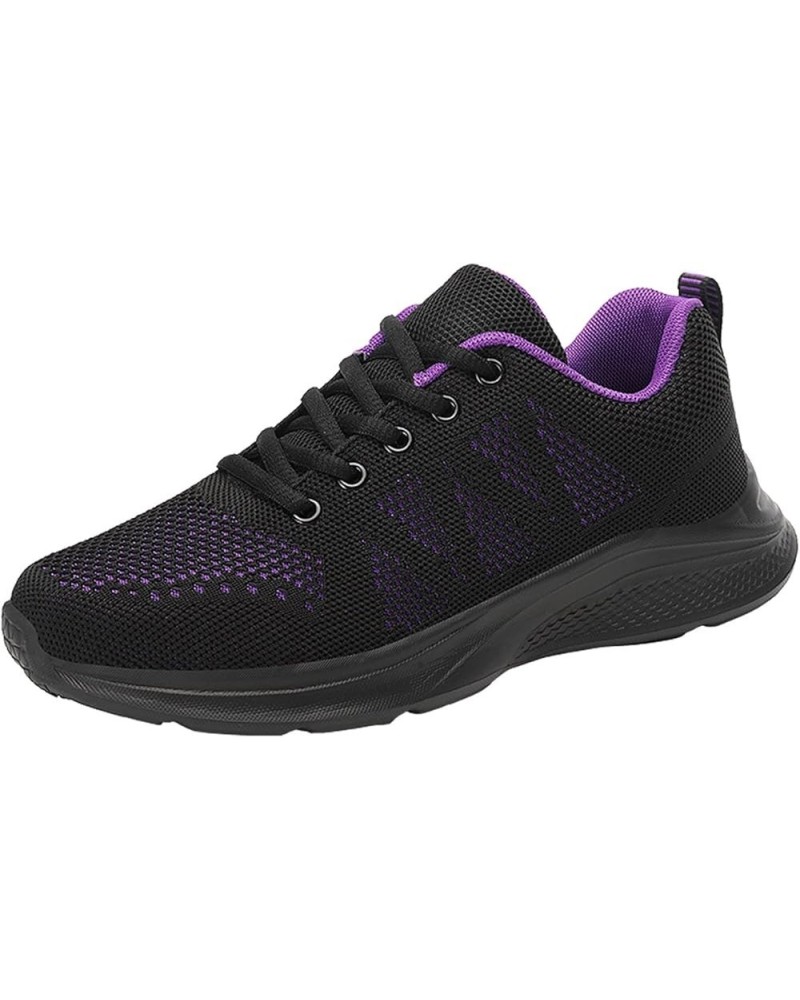 Running Shoes Lightweight Tennis Shoes Non Slip Gym Shoes Breathable Mesh Walking Sneakers - Black Sneakers for Women 2-purpl...