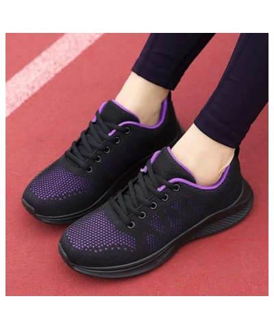 Running Shoes Lightweight Tennis Shoes Non Slip Gym Shoes Breathable Mesh Walking Sneakers - Black Sneakers for Women 2-purpl...