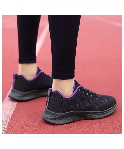 Running Shoes Lightweight Tennis Shoes Non Slip Gym Shoes Breathable Mesh Walking Sneakers - Black Sneakers for Women 2-purpl...