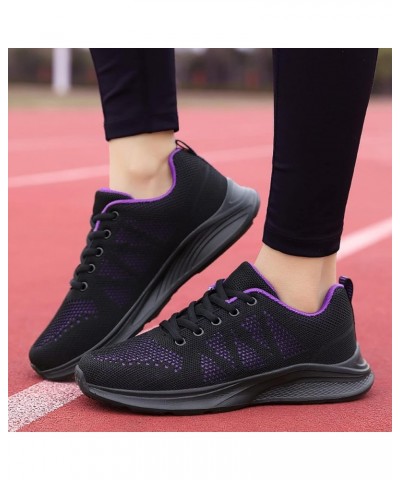 Running Shoes Lightweight Tennis Shoes Non Slip Gym Shoes Breathable Mesh Walking Sneakers - Black Sneakers for Women 2-purpl...