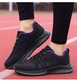 Running Shoes Lightweight Tennis Shoes Non Slip Gym Shoes Breathable Mesh Walking Sneakers - Black Sneakers for Women 2-purpl...