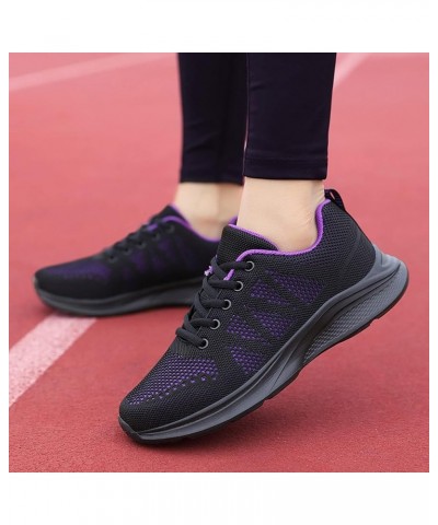 Running Shoes Lightweight Tennis Shoes Non Slip Gym Shoes Breathable Mesh Walking Sneakers - Black Sneakers for Women 2-purpl...