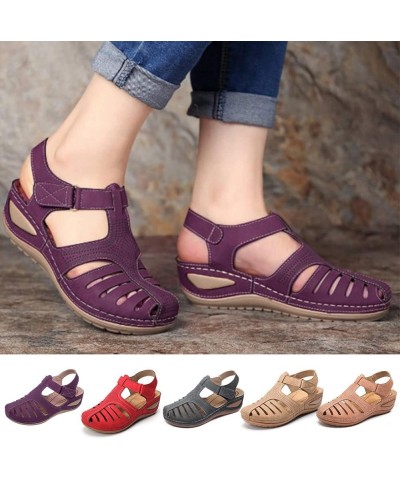 Sandals Women Comfortable, Women Essentials Flip Flops Summer Beach Slippers Pool Shower Shoes Home Sliders Sandals Purple $1...