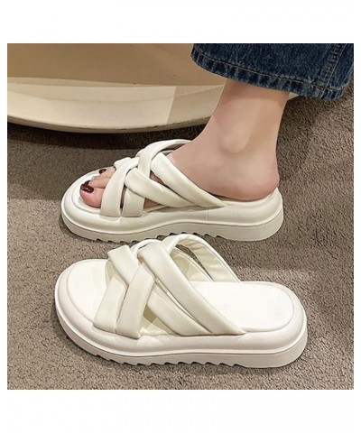 Women's Non Slip Slide Sandals Summer Fashion Thick Bottom Shoes Comfortable Flat Bottom Non Slip Indoor and Outdoor Sandals ...