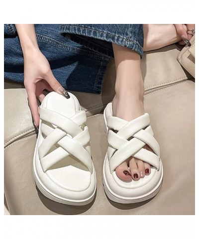 Women's Non Slip Slide Sandals Summer Fashion Thick Bottom Shoes Comfortable Flat Bottom Non Slip Indoor and Outdoor Sandals ...