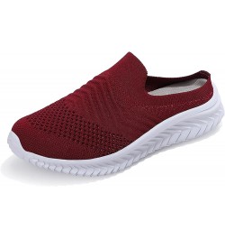 Womens Slip On Running Shoes Non Slip Walking Shoes Lightweight Gym Sneakers Shoes Women Casual Red $15.35 Fashion Sneakers