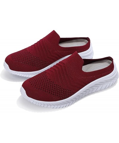 Womens Slip On Running Shoes Non Slip Walking Shoes Lightweight Gym Sneakers Shoes Women Casual Red $15.35 Fashion Sneakers