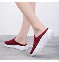 Womens Slip On Running Shoes Non Slip Walking Shoes Lightweight Gym Sneakers Shoes Women Casual Red $15.35 Fashion Sneakers