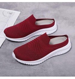 Womens Slip On Running Shoes Non Slip Walking Shoes Lightweight Gym Sneakers Shoes Women Casual Red $15.35 Fashion Sneakers