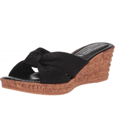 Women's Jolanda Wedge Sandal Black Crepe $29.49 Sandals