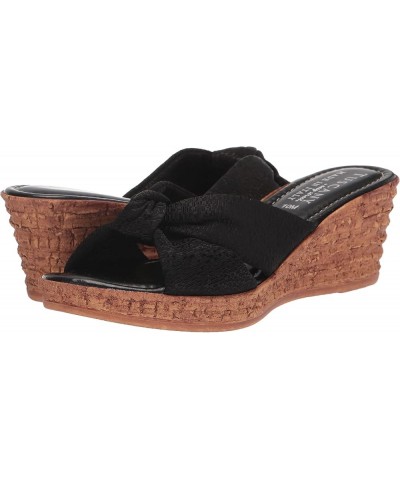 Women's Jolanda Wedge Sandal Black Crepe $29.49 Sandals