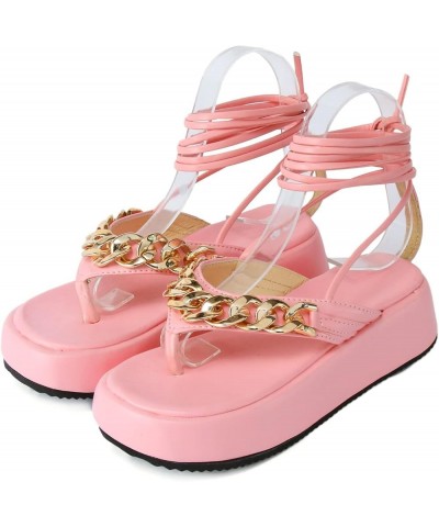 Sandals for Women Casual Summer Fashion Summer Women Sandals Thick Sole Thong Strap Indoor Sandals for (Black, 8.5) Pink 9 $1...