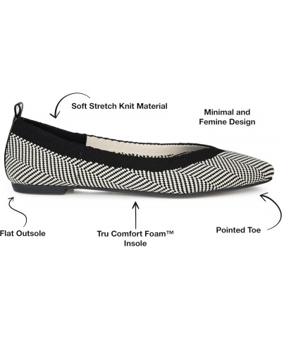 Womens Karise Tru Comfort Foam Slip On Pointed Toe Ballet Flats Stripe $13.63 Flats