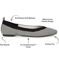 Womens Karise Tru Comfort Foam Slip On Pointed Toe Ballet Flats Stripe $13.63 Flats