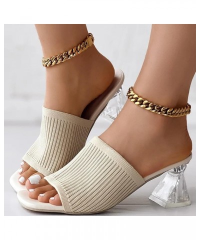 Sandals for Women Cross Strappy Low Chunky Heels Wedges Sandals Flip-Flop Open Toe Outdoor Beach Shoes 110-ixpyn-white-8 $12....