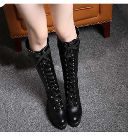 Cowboy Boots for Women Hiking Boots for Women High Heel Knee High Boots Women'S Winter Hiking Boots Black $30.56 Boots