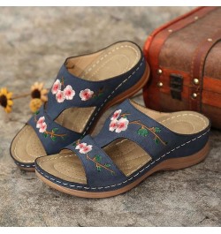 Sandals Ladies Flower Women's Fashion Shoes Summer Wedge Heel Embroidery Women's Sandals 400 Sandals for Women (Red, 9) 8.5 B...