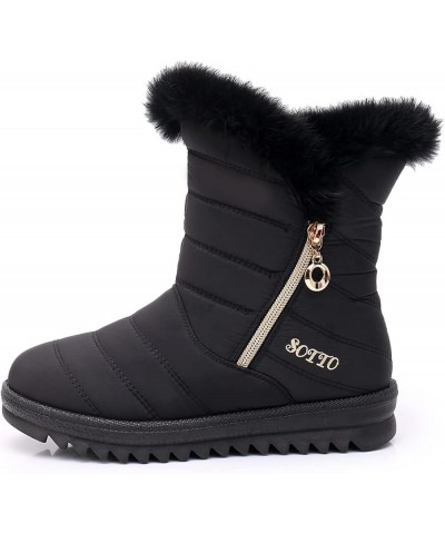 Snow Boots Winter Warm Boots for Women's Snow Boots Ankle Boots Warm Shoes Boots Boot lace Um2-black $15.95 Boots