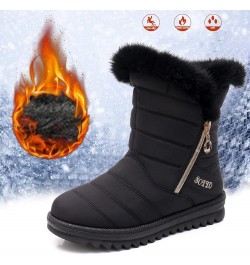 Snow Boots Winter Warm Boots for Women's Snow Boots Ankle Boots Warm Shoes Boots Boot lace Um2-black $15.95 Boots