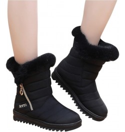 Snow Boots Winter Warm Boots for Women's Snow Boots Ankle Boots Warm Shoes Boots Boot lace Um2-black $15.95 Boots