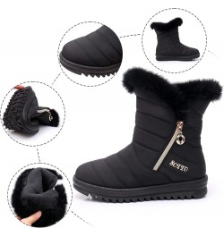 Snow Boots Winter Warm Boots for Women's Snow Boots Ankle Boots Warm Shoes Boots Boot lace Um2-black $15.95 Boots