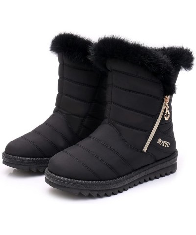 Snow Boots Winter Warm Boots for Women's Snow Boots Ankle Boots Warm Shoes Boots Boot lace Um2-black $15.95 Boots