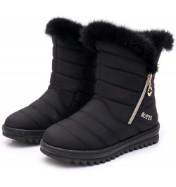 Snow Boots Winter Warm Boots for Women's Snow Boots Ankle Boots Warm Shoes Boots Boot lace Um2-black $15.95 Boots