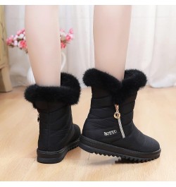 Snow Boots Winter Warm Boots for Women's Snow Boots Ankle Boots Warm Shoes Boots Boot lace Um2-black $15.95 Boots