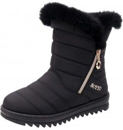 Snow Boots Winter Warm Boots for Women's Snow Boots Ankle Boots Warm Shoes Boots Boot lace Um2-black $15.95 Boots